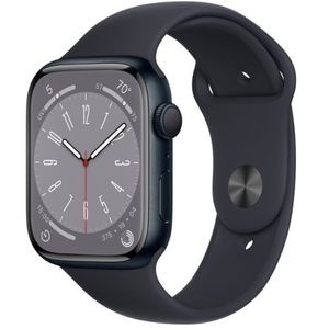Apple Watch Series 8 Midnight Aluminum Case, Midnight Sport Band, 45MM, S/M